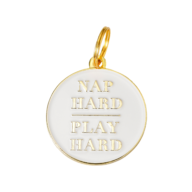 Nap Hard, Play Hard Pet ID Tag